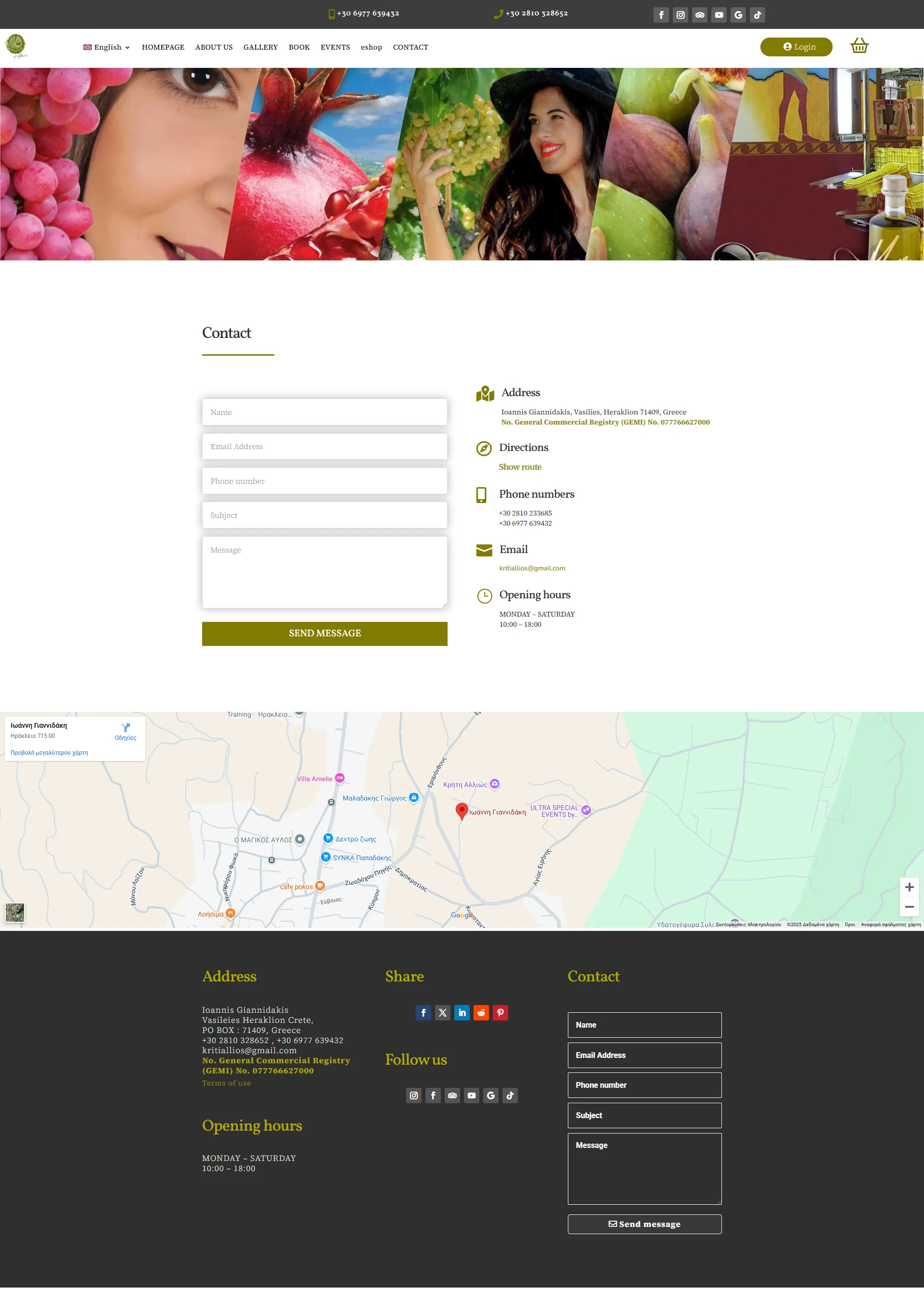 rockmedia kriti allios portfolio page contact